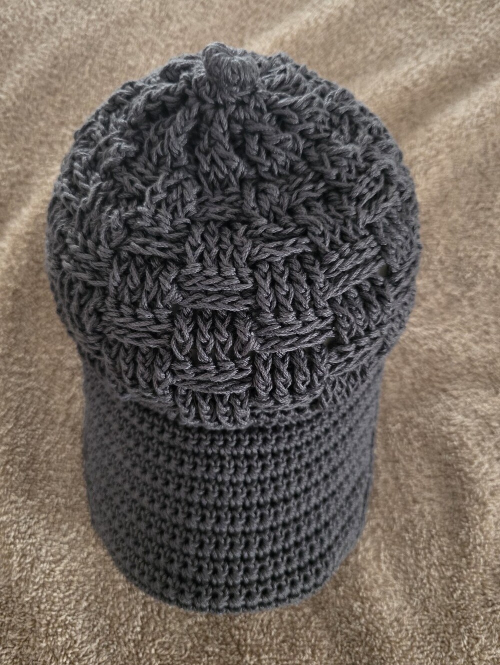 Men's Knit Visor Beanie Hat - Charcoal Gray